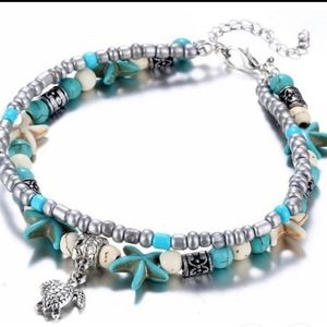 Beaded beach ankle bracelet
